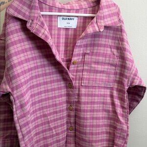 Old Navy Pink Checkered Button-Up